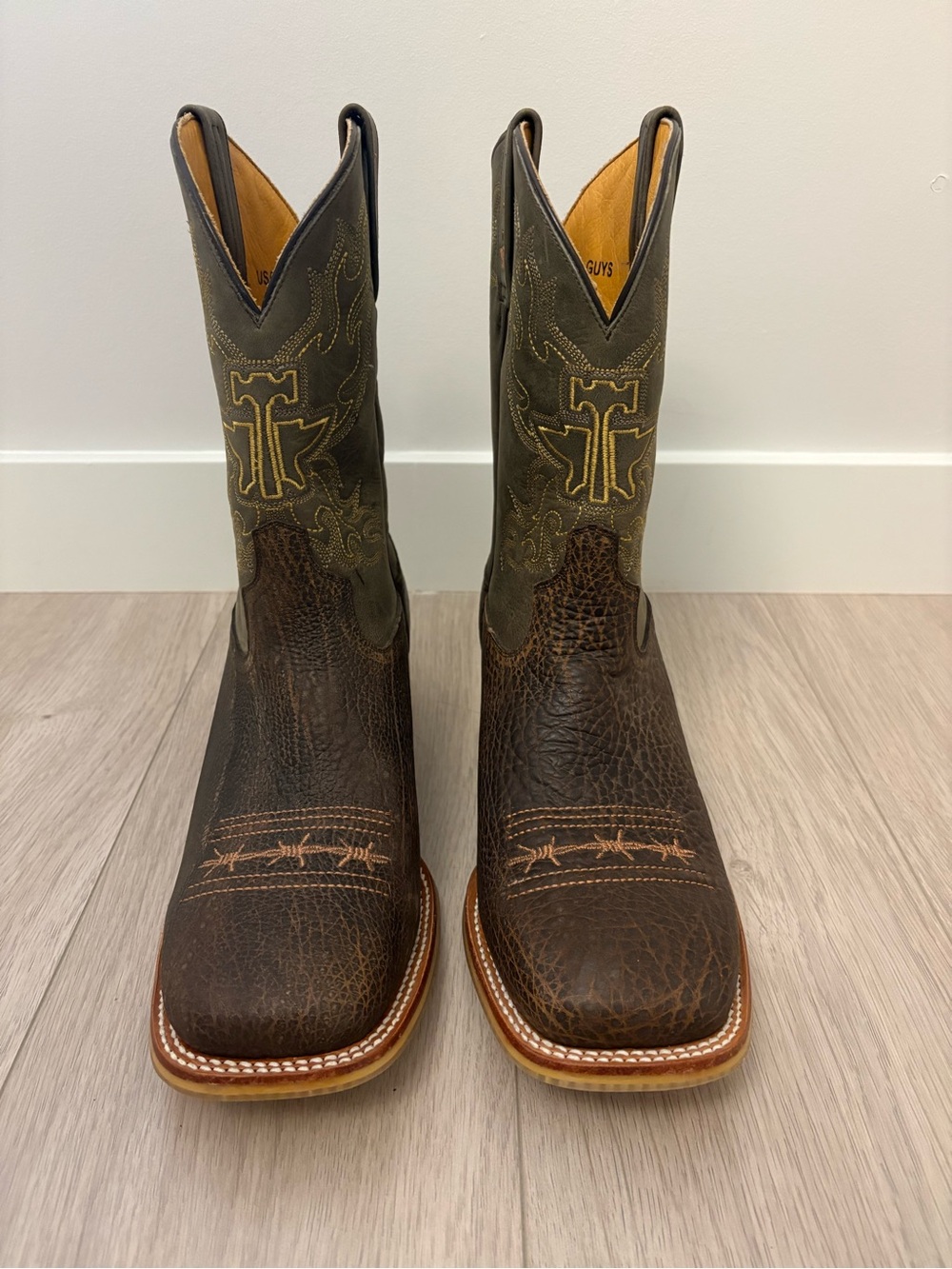 Tin Haul Do No Harm Men’s Cowboy Boots Brown/Olive Size 11EE